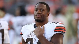 Steelers' Rival Nick Chubb's Cryptic IG Post Hints At Getting Revenge   (Steelers News). Photo by  Ian Johnson / Getty Images